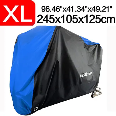 Motorcycle Cover XL Waterproof Bike Outdoor Rain Dust UV Protector Scooter Blue • $21.39