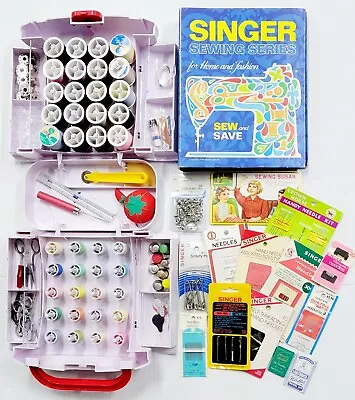 Vintage Singer Sewing Series Book Essential Sewing Kit Needles PLUS LOT • $32.75