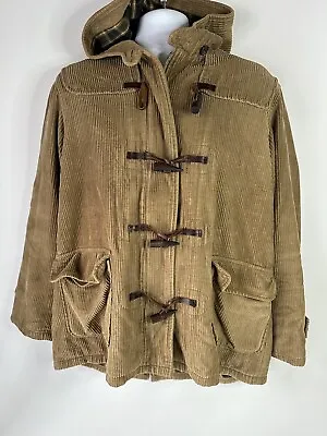 VTG Abercrombie & Fitch Heavy Jacket Coat Mens L Wool Blend Liner Toggle Hooded • $169