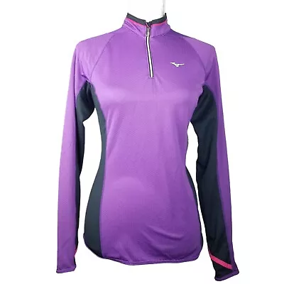 Mizuno Running Womens MED Breath Thermo 1/4 Zip Lightweight Performance Pullover • $19.99