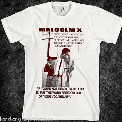 Malcolm X T-shirt MLK Ferguson Mike Brown Nelson Mandela New Angela Davis • $19.99