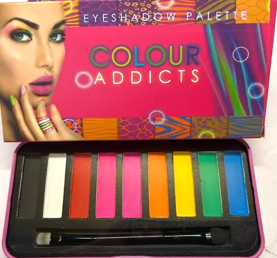 9 Colours Saffron London Colour Addicts Eyeshadow Palette Face Make Up Gift Pack • £5.99