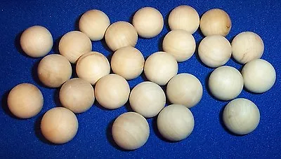 24 - 3/4  Wood Balls Natural Unfinished Solid HardWood Wooden  Crafts / Game NEW • $9.20