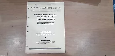 Technical Bulletin 1937 Chevrolet  Illustrated Service Procedure & Specs • $12