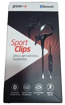 £10.99 • Buy Groov-e Sport Clips Ultra Light Wireless Blutooth Headphones Black - Gvbt1400bk