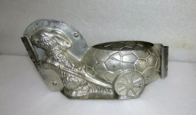 Vintage Chocolate Mold #20  Easter Rabbit Bunny Pulling Egg Cart Wagon 8 Inch • $124.95