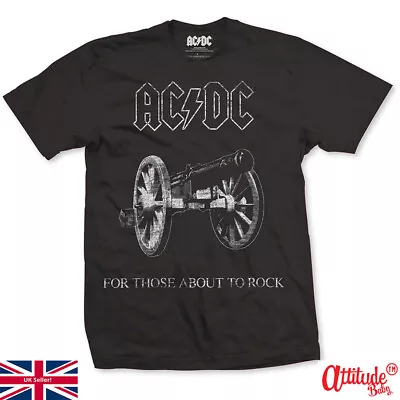 ACDC Baby And Kids T Shirts-Licensed Official-ACDC For Those About To Rock-Black • £14