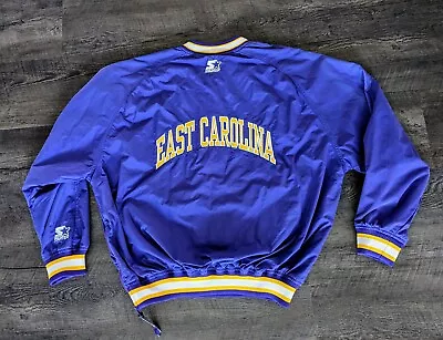 East Carolina Pirates ECU Purple Lined Vintage Starter Pullover Jacket Size XL • $49.99