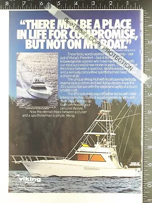 1988 ADVERTISING ADVERTISEMENT AD For Viking 45 Convertible Boat Yacht 1989 1990 • $12.50