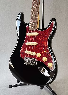 Fender Squier Stratocaster Electric Guitar ~ Glossy Black~ Vintage Red Tortoise! • $148