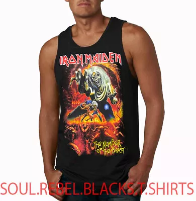 Iron Maiden The Number Of The Beast Black Tank Top  Heavy Metal Trash Punk Rock • $15.29