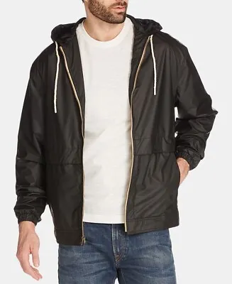 Weatherproof Hooded Full Zip Rain Slicker Sport Jacket Raincoat Black S $129 • $26.53