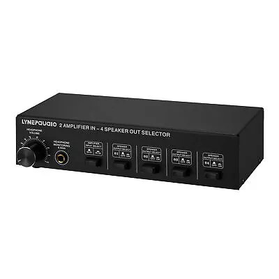 4-Zone Channel Speaker Switch Selector Switch Box 2 In 4 Out Volume Control S0E7 • $59.77