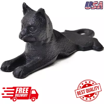 Cast Iron Door Stop Old Vintage Antique Cat Design Decorative Stopper Wedge NEW • $21.99