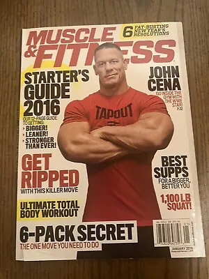 Muscle & Fitness Magazine January 2016 John Cena WWE (Small Cover TearSee Photo) • $0.99