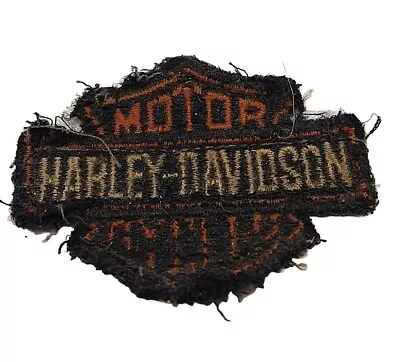 USED Vintage Harley-Davidson Motorcycle Patch Bar Shield Orange Black White • $0.99