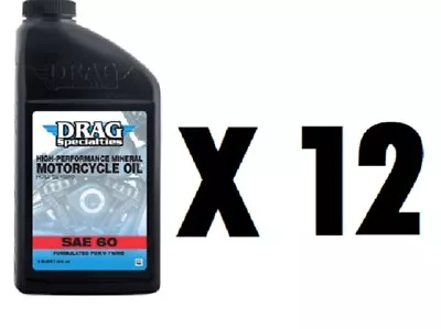 $131.40 • Buy Drag Specialties 12 SAE 60 Regular V-Twin Pre EVO Motorcycle Engine Oil