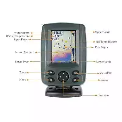 Fish Finder Boat Finder Echo Sounder Duel Beam Fish Detector Depth Locator   New • $260.27