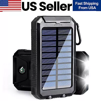 2024 Super 10000000mAh Dual USB Portable Charger Solar Power Bank For Cell Phone • $13.19