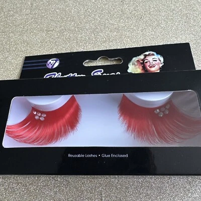 £4.44 • Buy Red Flutter False Eye Lashes With Diamante Reusable Lashes Glue Enc
