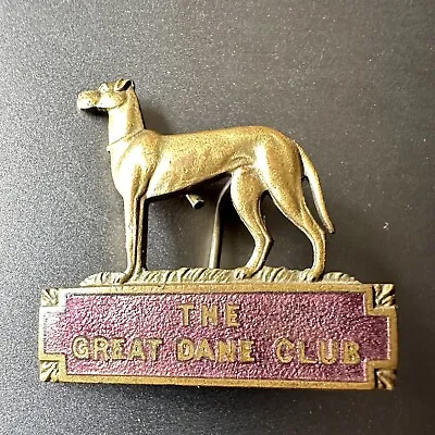 The Great Dane Club Vintage Enamel Dog Badge By Thomas Fattorini • $27.38