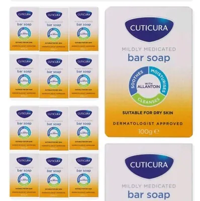 £35.90 • Buy 12x Cuticura Mildly Medicated Gentle Cleansing Soap Skin Soothing Allantoin 100g