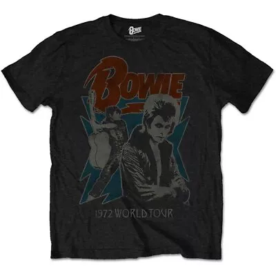 David Bowie 1972 World Tour T-Shirt Black New • $21.96