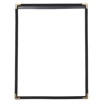 25 Pack Black Menu Covers Single Page 2 Views Fits 8.5 X 11 Inch Restaurant • $28.95