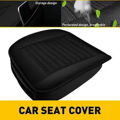 Breathable Front Seat Cushion Cover Pad Mat Protector Pocket PU Leather Charcoal • $23.99