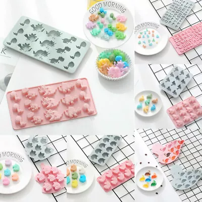 Silicone Chocolate Mould Cake Jelly Cookies Gummy Mold Baking Tray Wax Ice Cube • £2.59