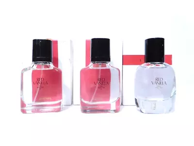 $24.99 • Buy Set Of 3 Zara Red Vanilla 1.0 Oz Each Eau De Toilette Fragrance 30 Ml