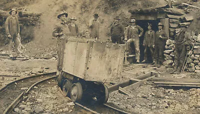 1907 Rppc Kellogg Silver Mine Wallace Kellogg North Dakota Miners Marvelous Pic! • $28