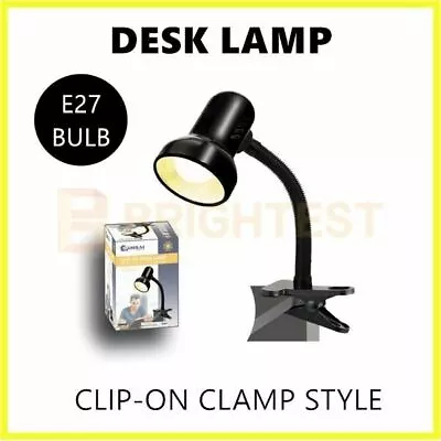 Clip On Clamp Desk Lamp Adjustable Flexible Neck Table Work Student Study Light • $24.95