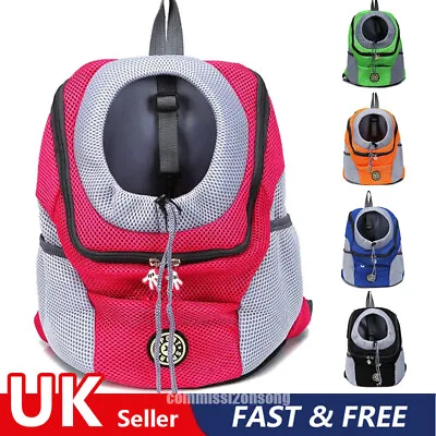 £12.99 • Buy Pet Dogs Carrier Puppy Travel Walking Mesh Backpack Front Shoulder Bag Portable