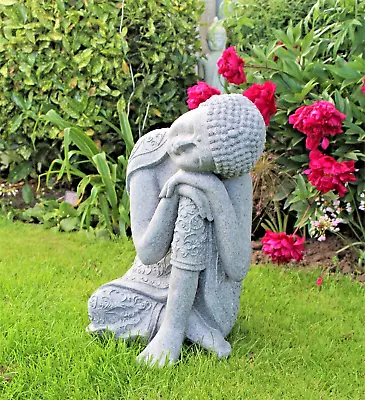 Buddha Garden Ornaments Stone Effect Outdoor Indoor Statue Large 70cm • £46.50