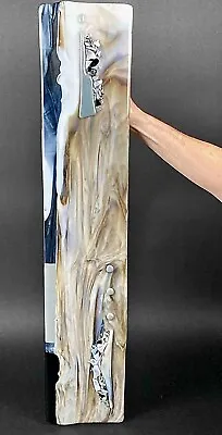 Excellent  Unique Modern Abstract  Hand Fired Fused Glass Panel Wall Sculpture • $350