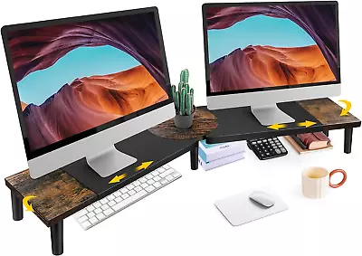 Dual-Monitor-Riser-Stand-For-Desk Large Monitor Stand Riser For 2 Monitors With • $40.88