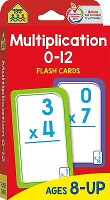 School Zone - Multiplication 0-12 Flash Cards - Ages 8+ 3Rd Grade 4Th Grade E • $6.28