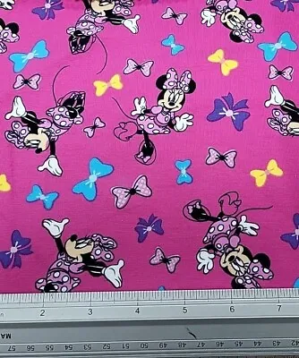 Disney Minnie Mouse 95% Cotton 4% Spandex Jersey  58  Wide   3 Metre Piece • £20.90