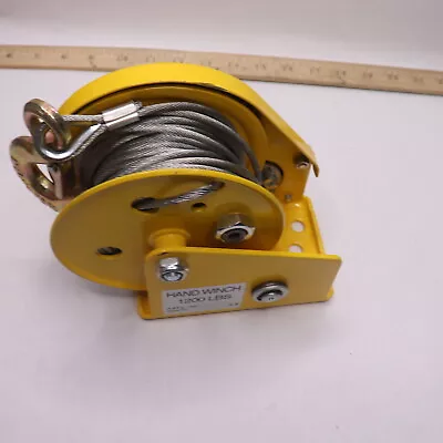 Portable Hand Towing Winch W/ Wire Rope And Hook - No Handle / Hook Is Brass • $79.01