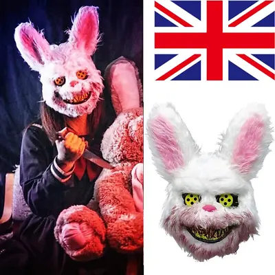 Rabbit Bloody Mask Creepy Scary For Halloween Party Costumes Bunny Cosplay UK • £6.95