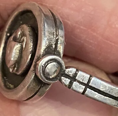Early 20th Century Antique Middle Eastern Sterling Swivel Widows Ring • $200