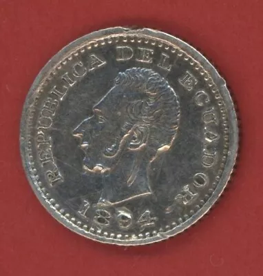 Ecuador  1/2  Decimo  1894 Lima  Km 55.1  Xf. • $29.50