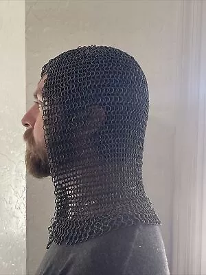 Medieval Renaissance Costume Knight Chainmail Coif Hood Armor Stainless • $22.95