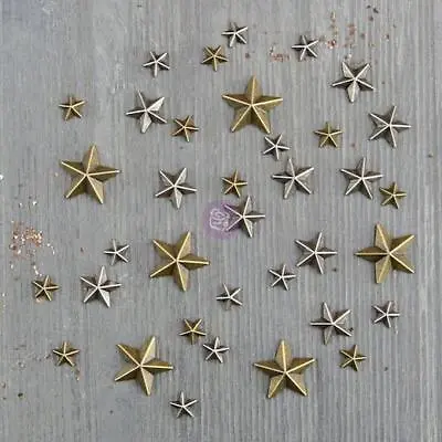 Prima Finnabair Mechanicals Metal Embellishments - Mini Stars 36pcs • £8.99