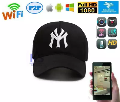 1080P HD WIFI IP Wireless Camera Black Baseball CAP Cam Network P2P DVR • $65.99