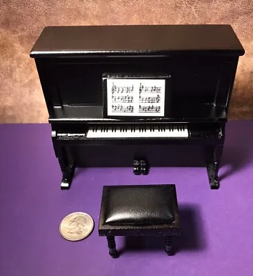 Miniature 1:12 Scale Wooden Black Piano Brand New • $19.99