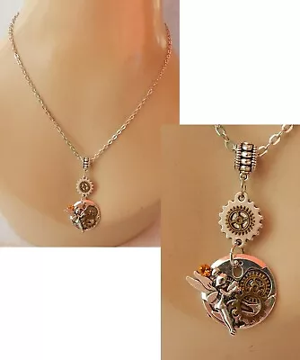 $16.99 • Buy Steampunk Necklace Fairy Pendant Jewelry Handmade NEW Cosplay Fashion Chain