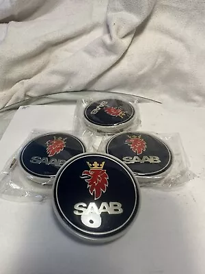 4pcs 63mm Saab Black Wheel Center Caps Hubcaps Rim Caps Emblems Badges • $19.98