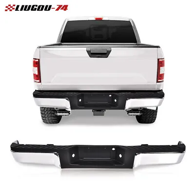 Complete Rear Steel Bumper Assembly Chrome Fit For 2009-2014 Ford F150 Truck • $165.40